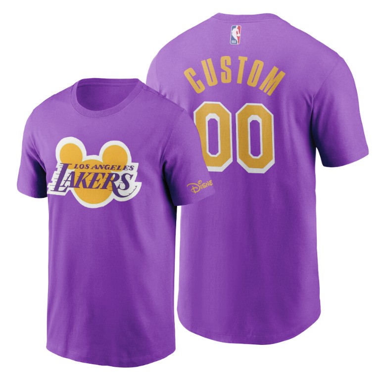 Men's Los Angeles Lakers Custom #00 NBA Mascot 2020 Restart Disney Purple Basketball T-Shirt YFQ2583PK